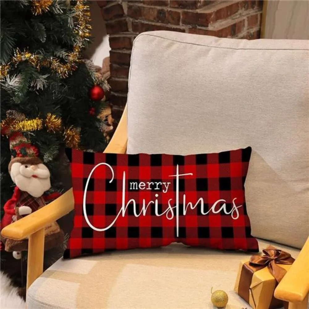 Christmas Pillow Covers Merry Christmas Throw Pillow Decorative Christmas Red